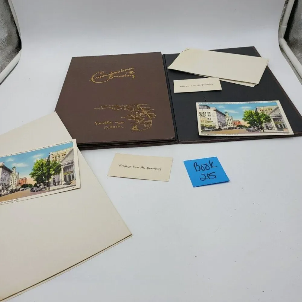 Vintage Correspondence Secretary Paper Postcards Souvenir Florida St Petersburg
